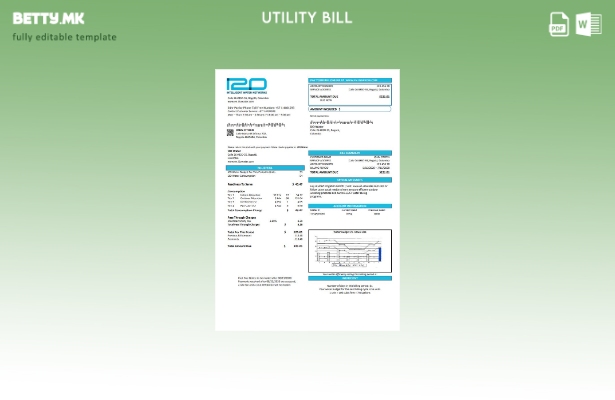 Модерен стил Колумбија iO шаблон за комунални сметки за вода